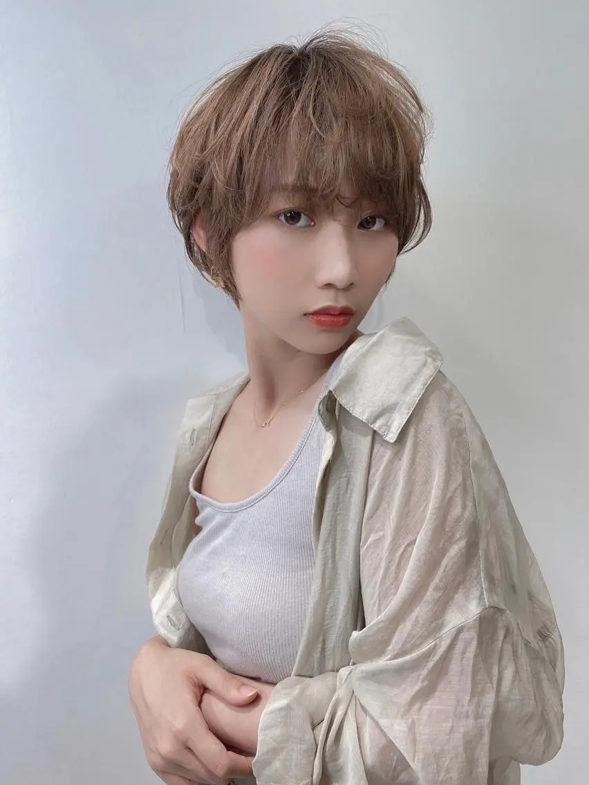 小顔補正立体カット+フルボ酸パーマ+トリートメントの写真