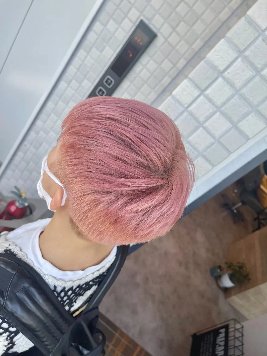 ショート カラー ブリーチ ピンクカラー ヘアカラー ブリーチ✨/似合わせ カラー🎀/Yuzuのヘアスタイル