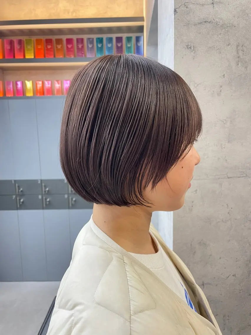 ショート カラー ヘアカラー トリートメント レイヤー×顔周 り×髪質改善/MIUのヘアスタイル