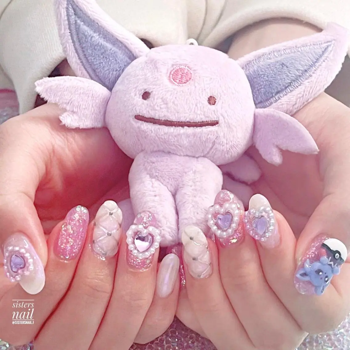ネイル アートネイル ハート キラキラネイル sisters nail.fのネイルデザイン