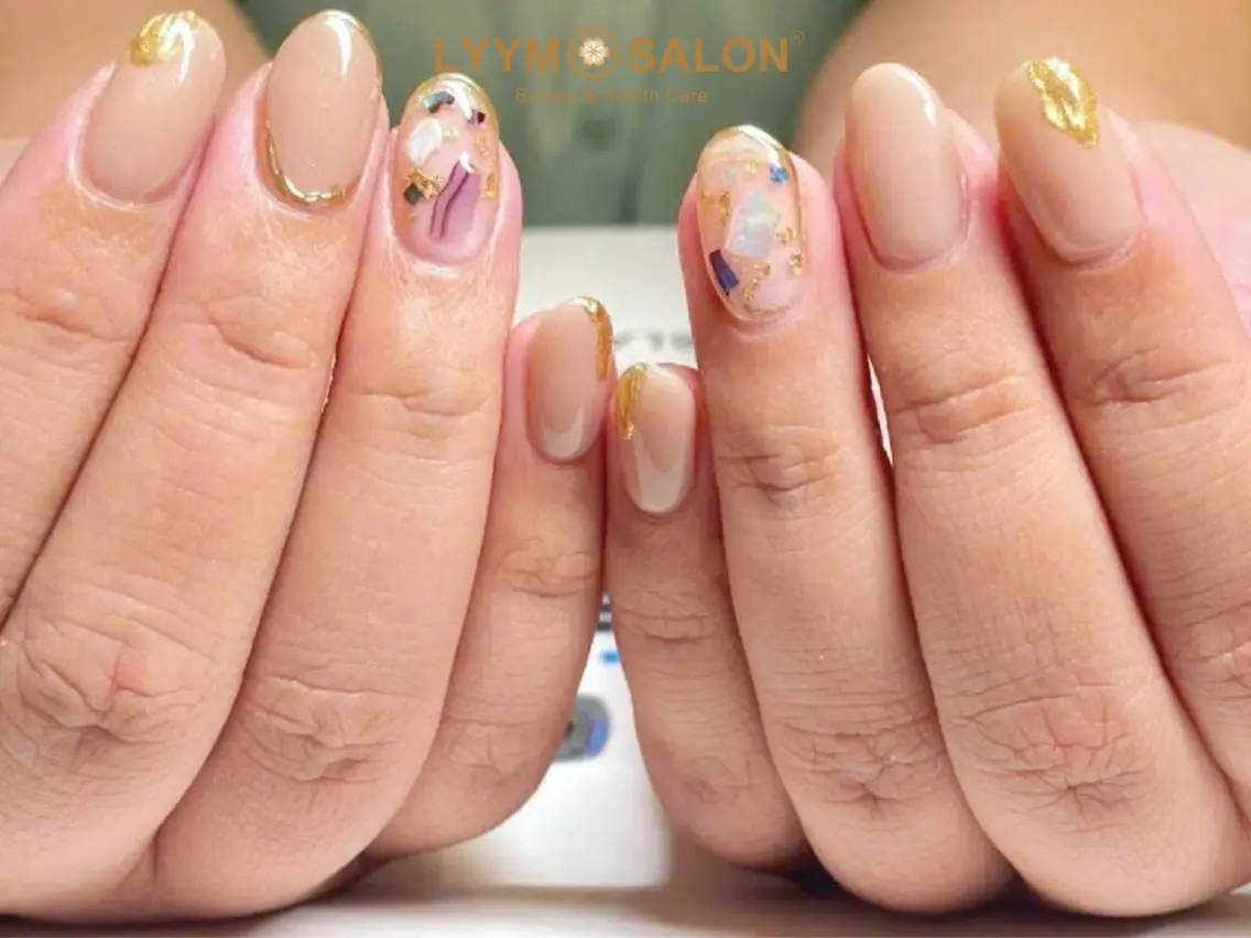 ネイル ボルドー ブラウン チークネイル ドット フットネイル ハンドネイル ハンドケア VAN NAIL 海老名展のネイルデザイン