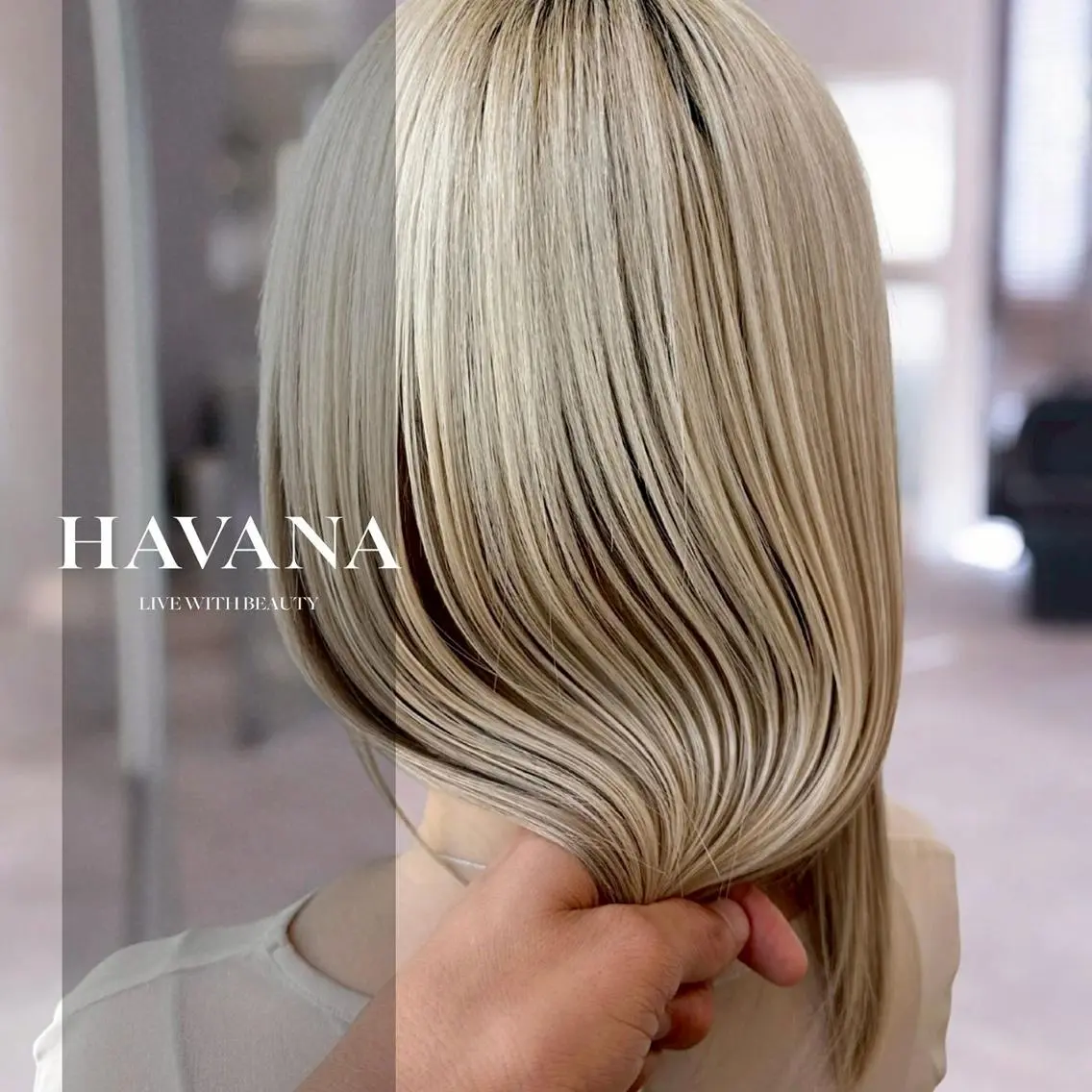 セミロング カット パーマ 縮毛矯正 トリートメント １HAVANA.渋谷 【レイヤー/韓国】のヘアスタイル
