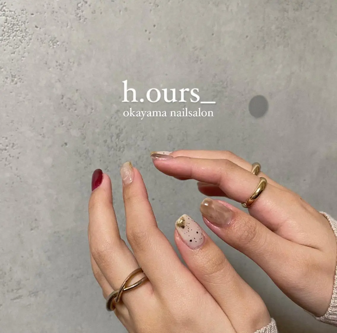 ネイル ブラウン ニュアンスネイル ハンドネイル h.ours _のネイルデザイン