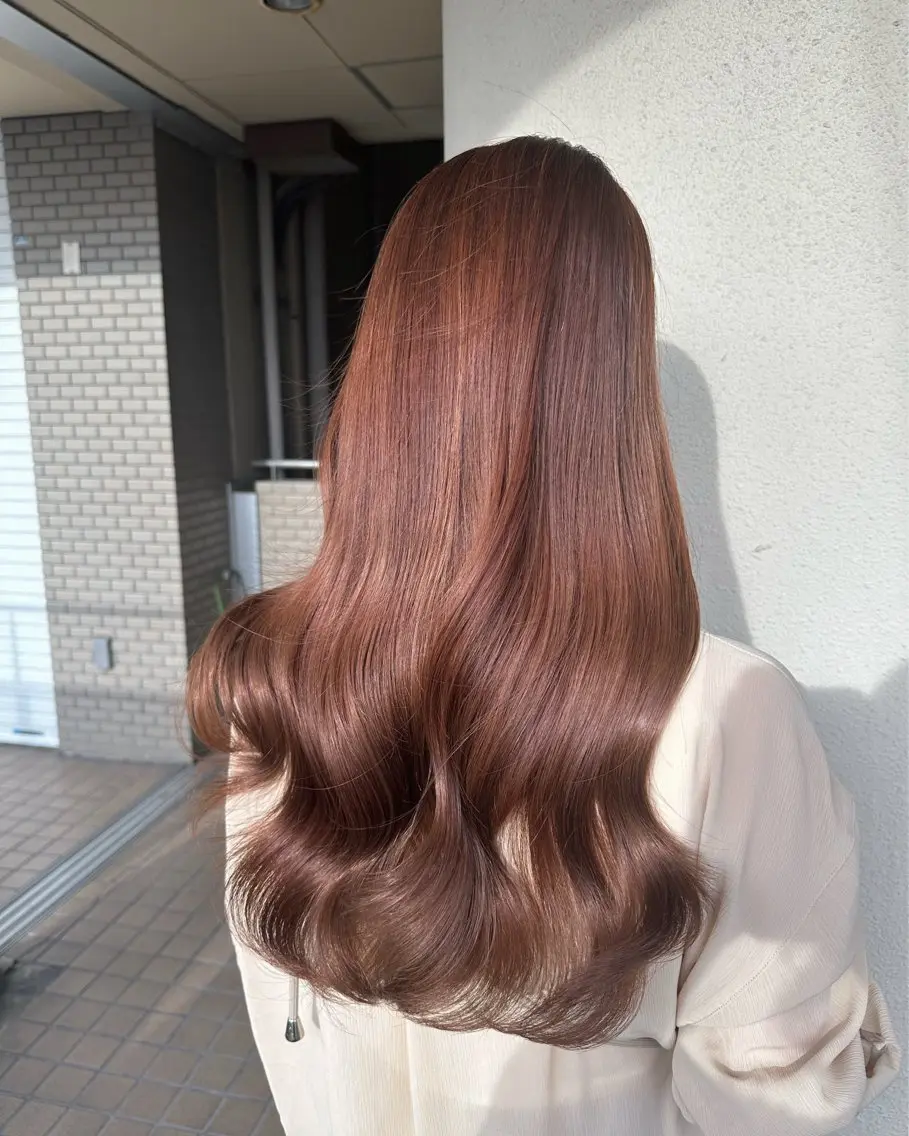 ロング カラー ブラウンカラー オレンジ ヘアカラー 愛 理のヘアスタイル