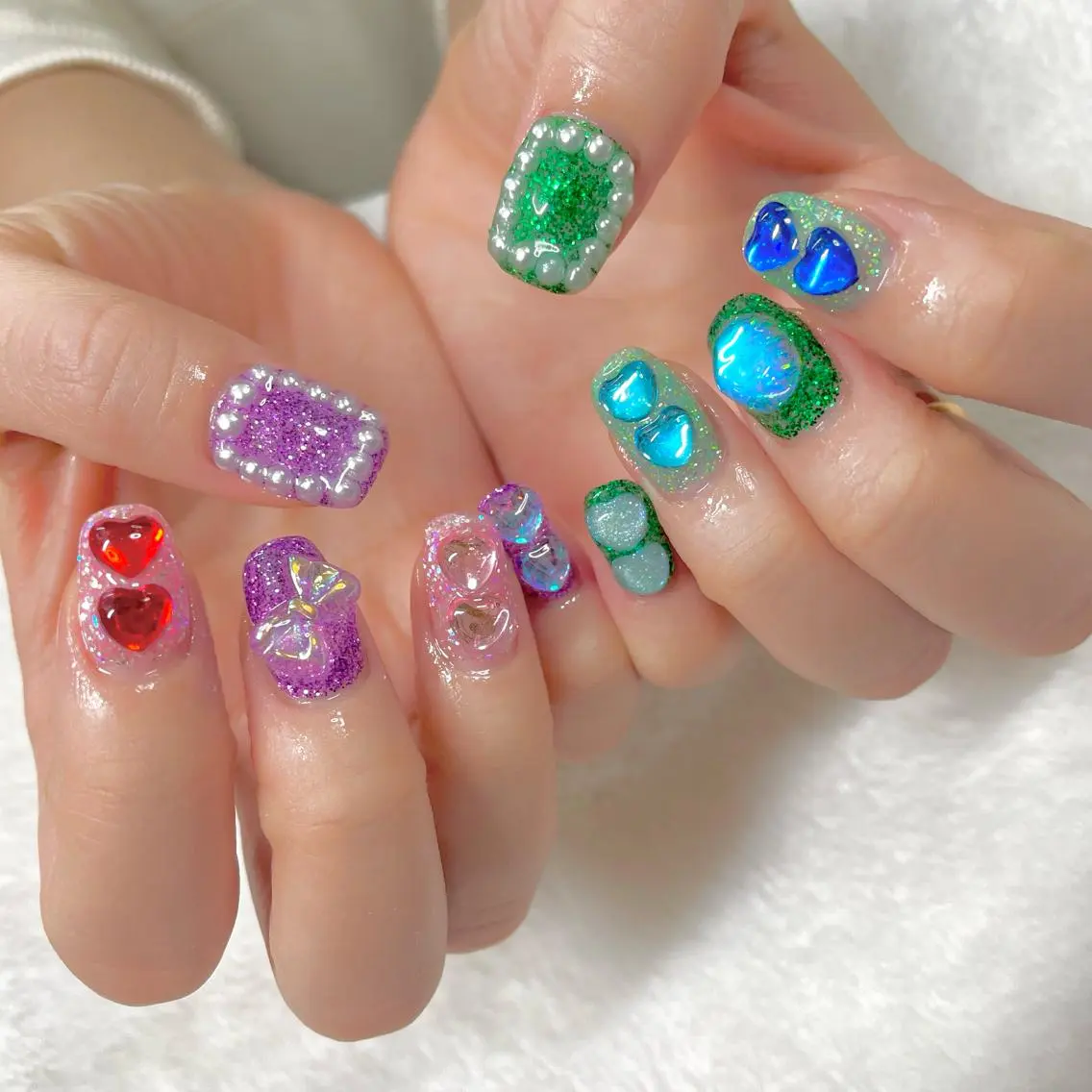 ネイル ジェルネイル ハート リボン J terrace Nailのネイルデザイン
