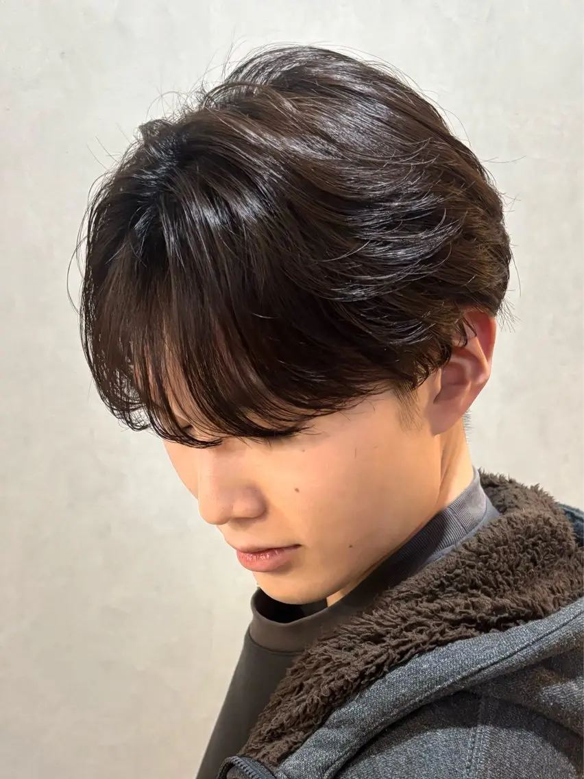 メンズカット+フェザーパーマの写真
