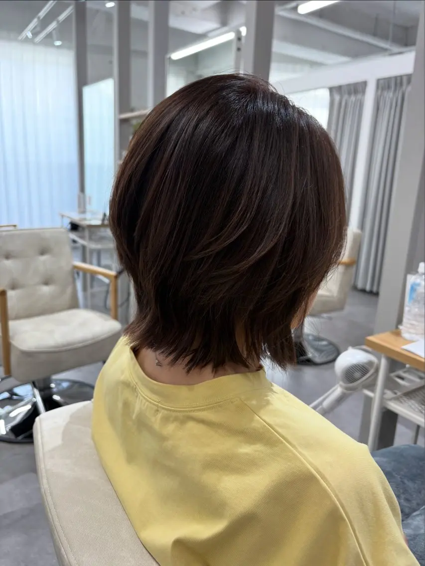 ショート ボブレイヤー ボブ レイヤーカット カット ヘアカラー トリートメント ヘッドスパ 骨格、カラー診断士 ✂️淡中円花のヘアスタイル