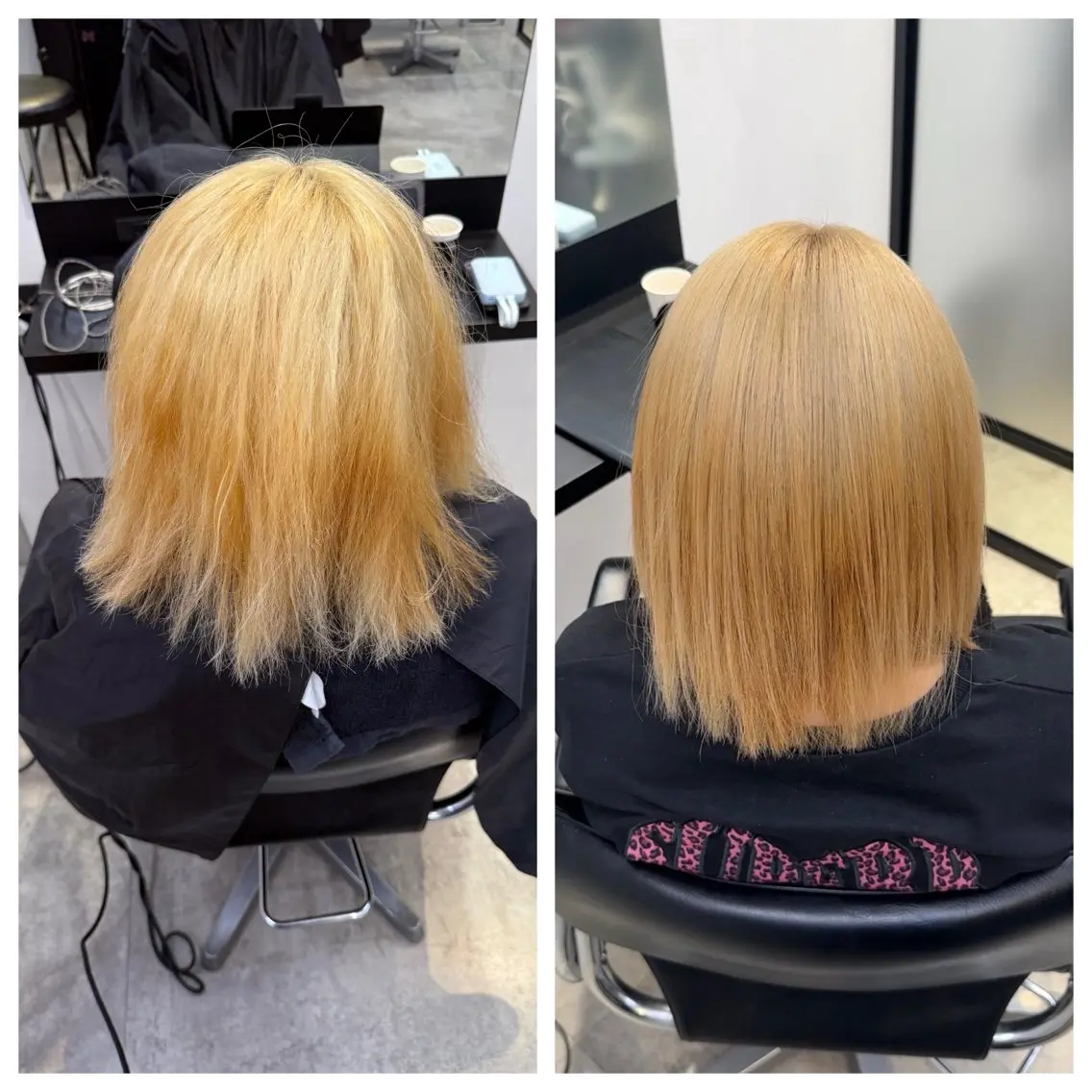 ミディアム 縮毛矯正 ヘアカラー 縮毛矯正 トリートメント け んブリーチ縮毛矯正のヘアスタイル