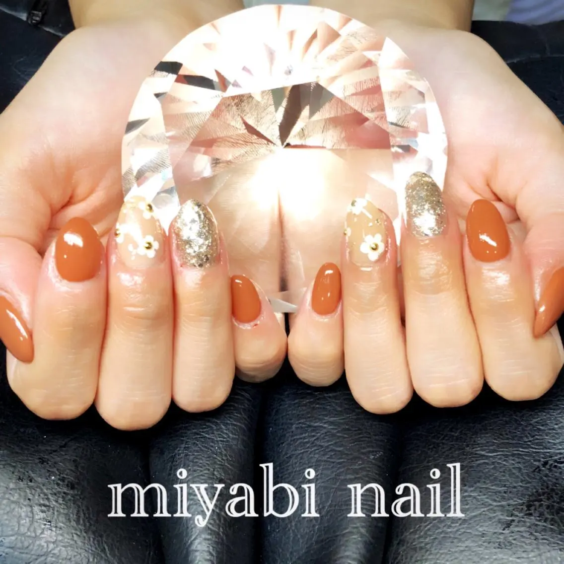 ネイル アートネイル 長さ出し フラワーネイル 持ち込み スカルプネイル ハンドネイル miyabi nail 桂川駅近くのネイルデザイン