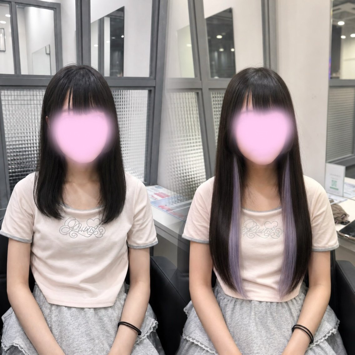 ロング エクステ 艶髪×透明感カラー もかのヘアスタイル