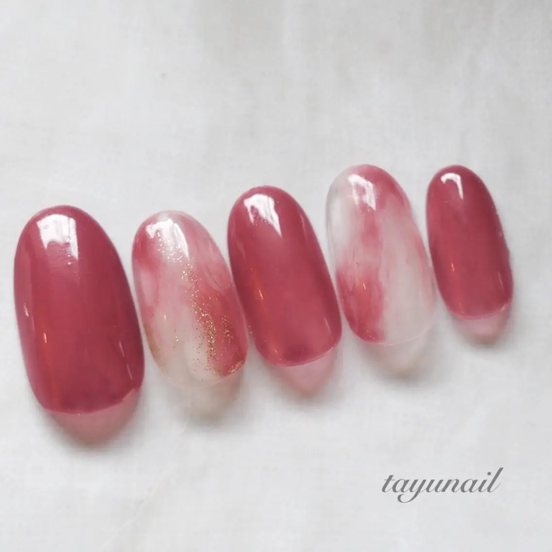 ネイル アートネイル ブルー ジェルネイル ニュアンスネイル ワンカラーネイル ハンドネイル ネイルサロン 【たゆnail】のネイルデザイン