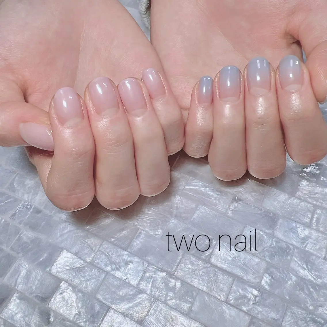 ネイル ネイルチップ ホワイト ハンドネイル two nailのネイルデザイン