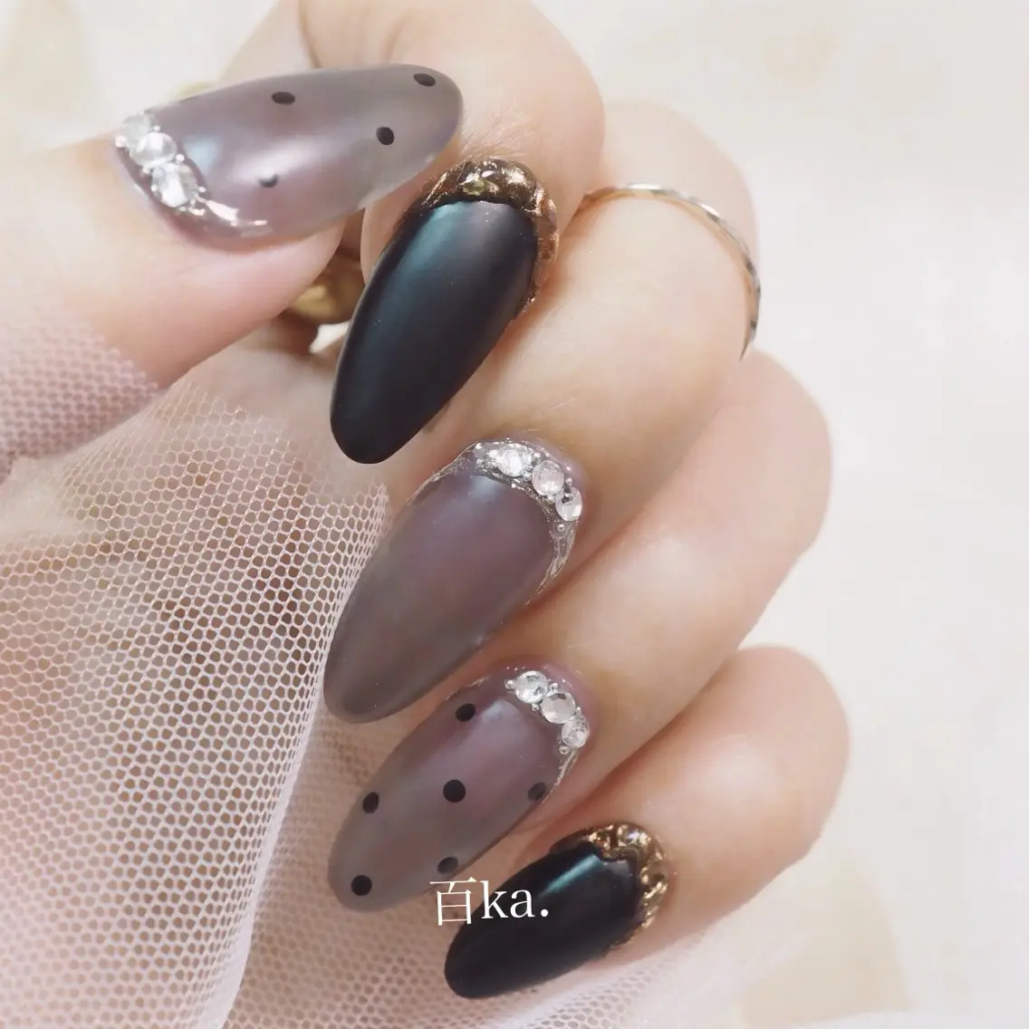 ネイル クリアネイル ドット マットネイル スカルプネイル and Lilyのネイルデザイン