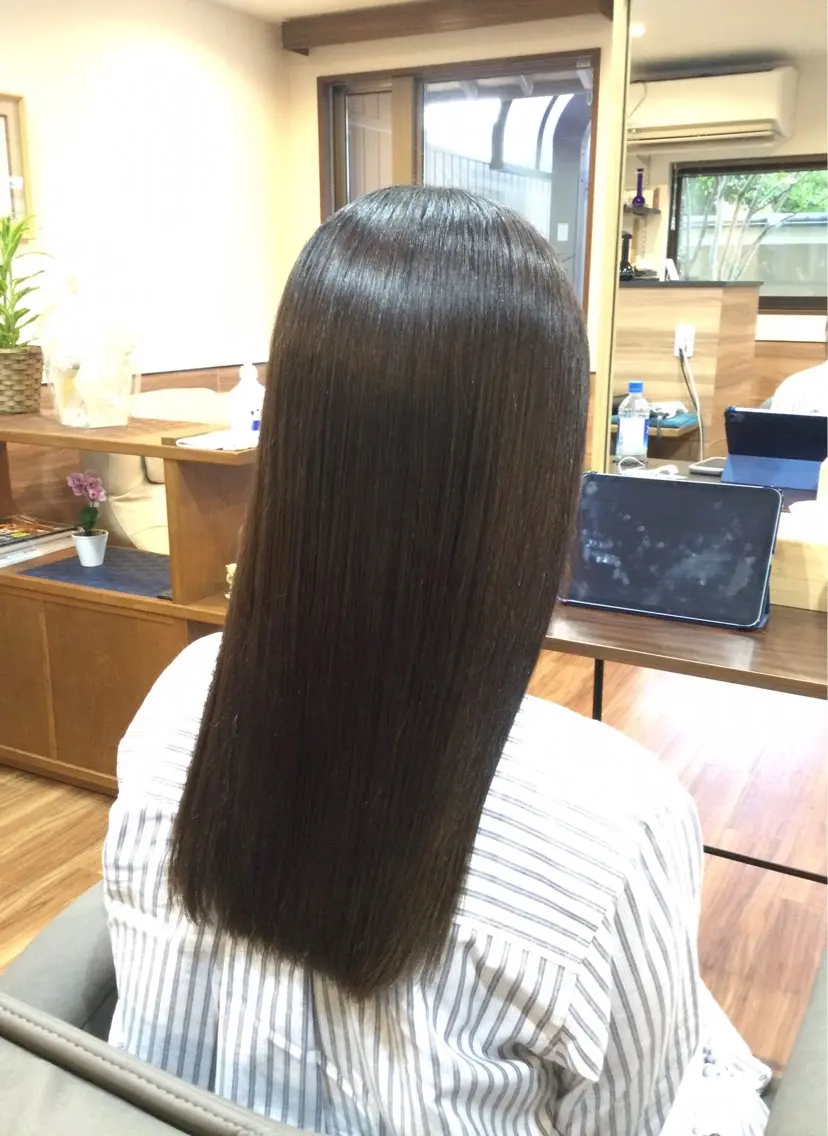 ロング 縮毛矯正 Annon プライベートサロンのヘアスタイル