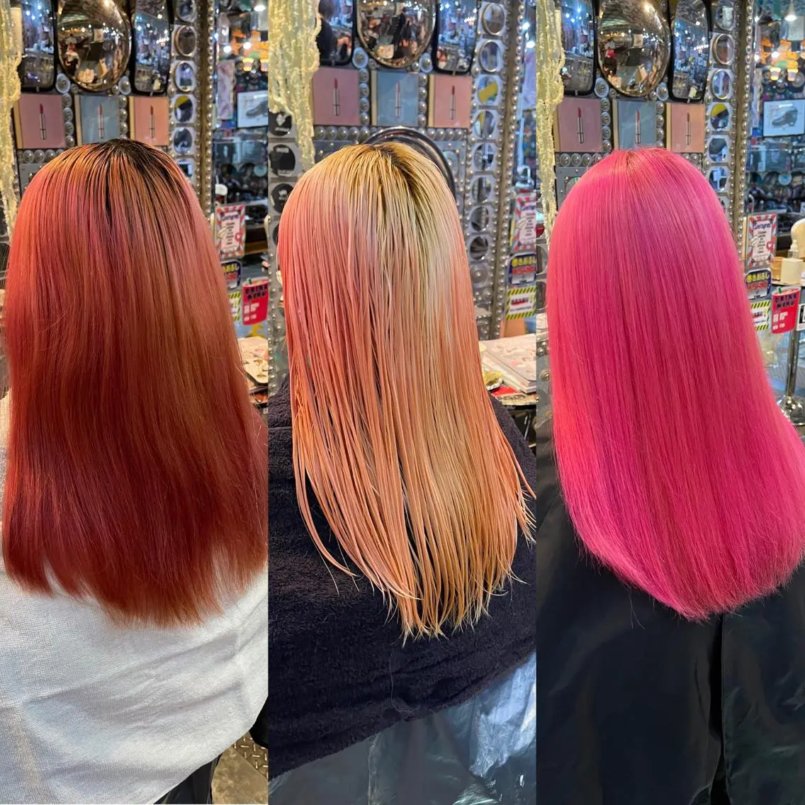 セミロング カラー ヘアアレンジ マツエク・マツパ ブリーチ ケアブリーチ ハイトーンカラー ピンクカラー カラーマツエク 🌈派手髪エクステ ブレイズ🌈ひろとのヘアスタイル