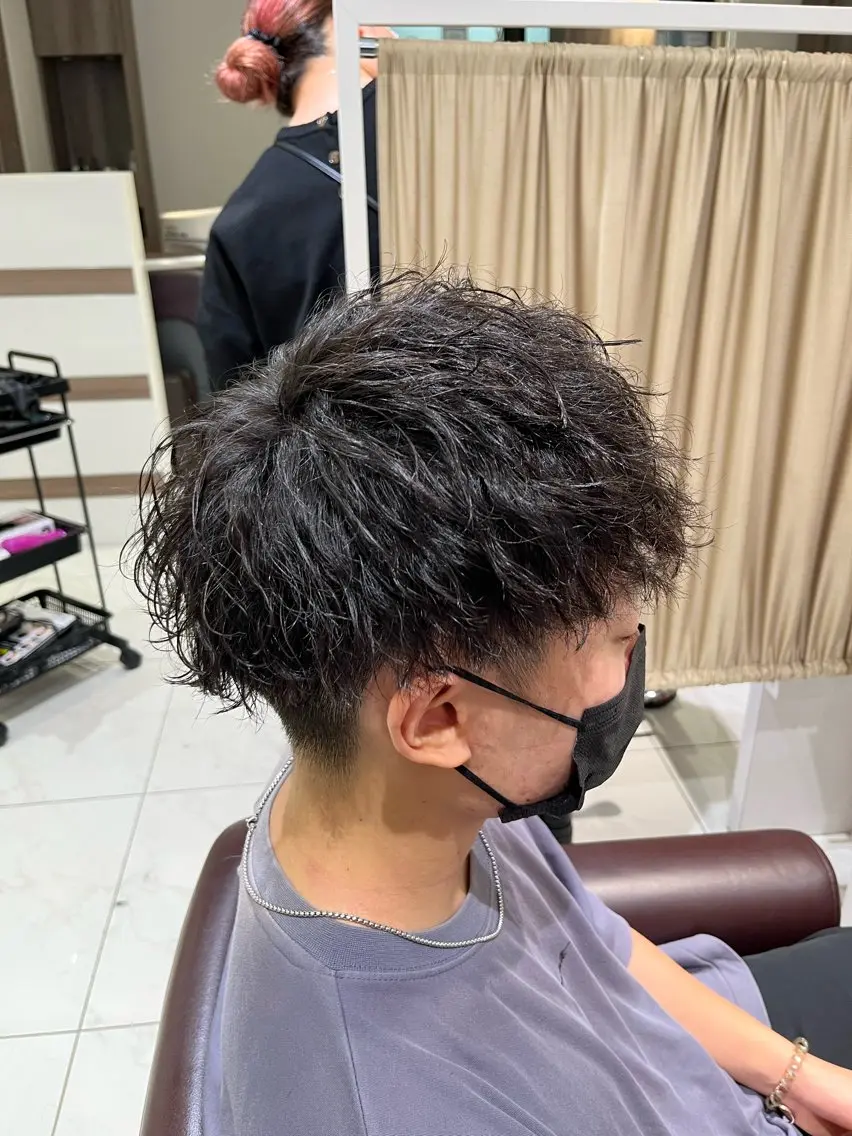 パーマ メンズ カット パーマ 佐々木 拓海のヘアスタイル
