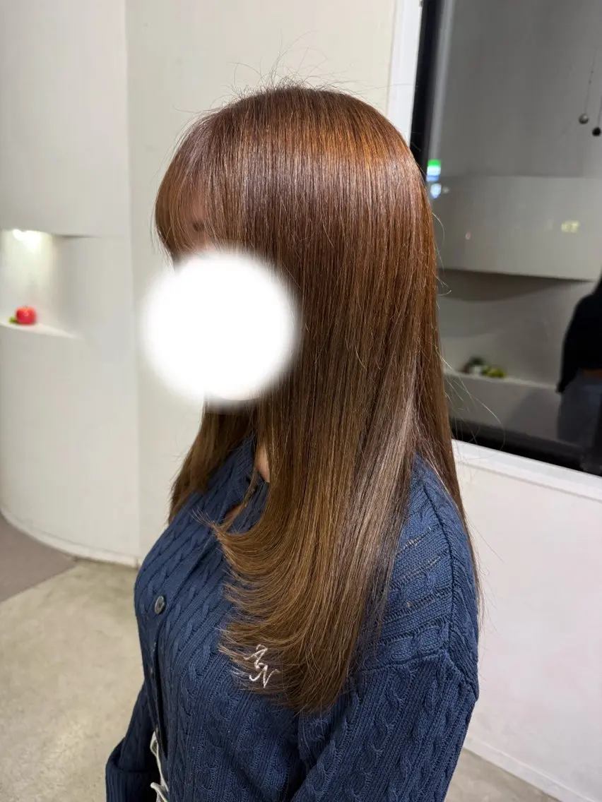 ロング カラー カット ヘアカラー Hikari／暖色／ ブラウンカラー🤍のヘアスタイル