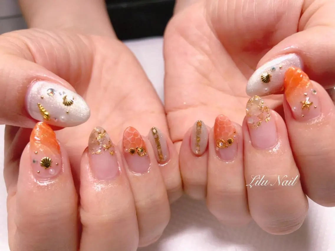 ネイル モチの良さ◉ フィルインネイル♡のネイルデザイン