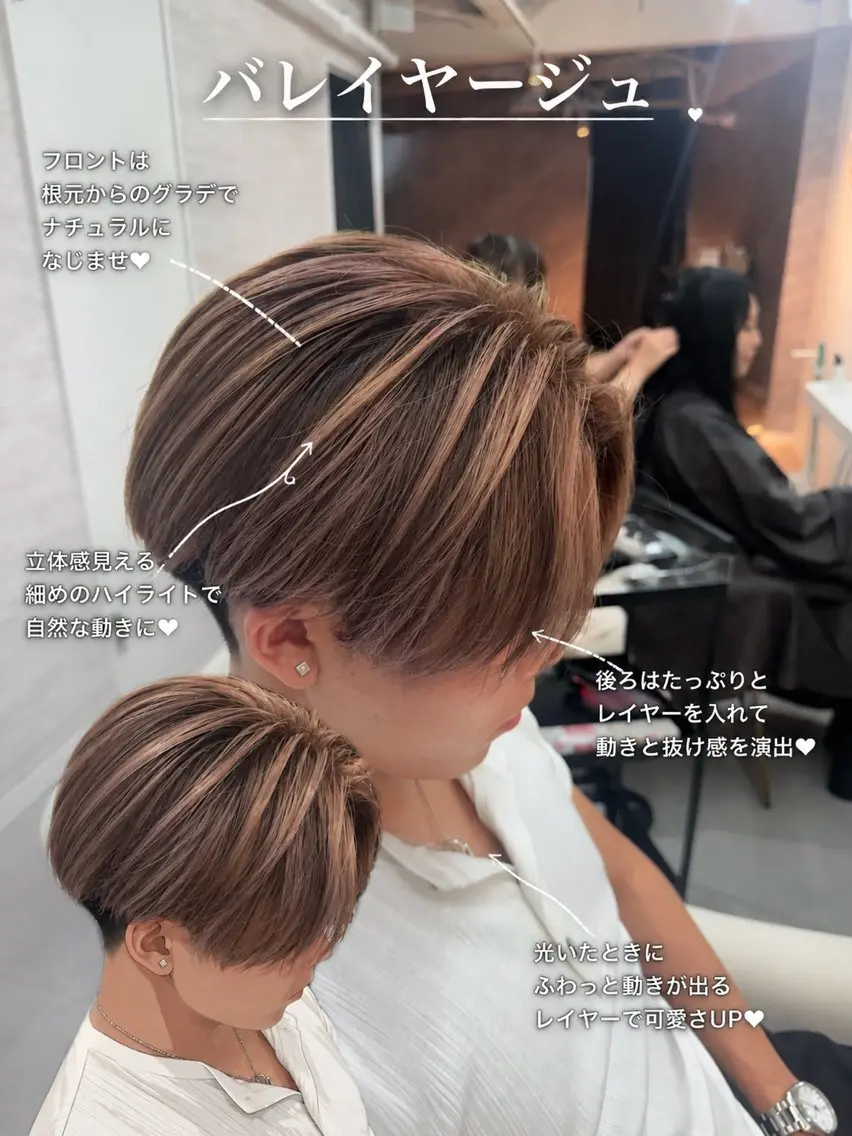 ミディアム カラー メンズ カット ヘアカラー 【メンズ特化】池袋 韓国スタイル飯塚のヘアスタイル