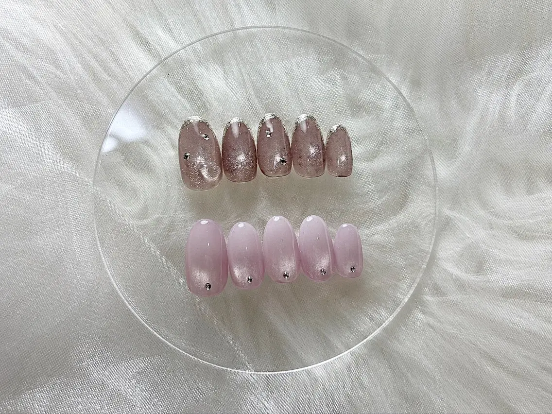 ネイル ハート オフィスネイル ピンク ハンドネイル nail care salon -&-のネイルデザイン