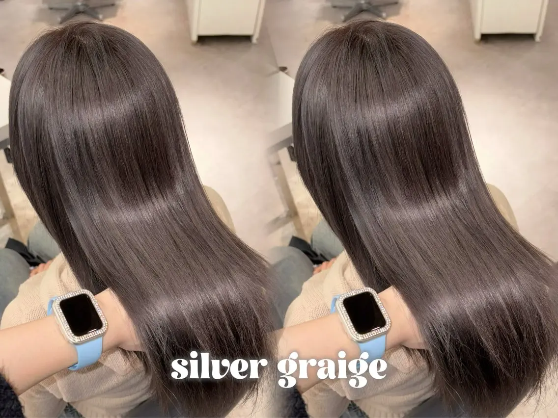 カラー ブリーチ 透明感カラー グレージュ ヘアカラー ハイトーン×推し カラー💫Miyuのヘアスタイル