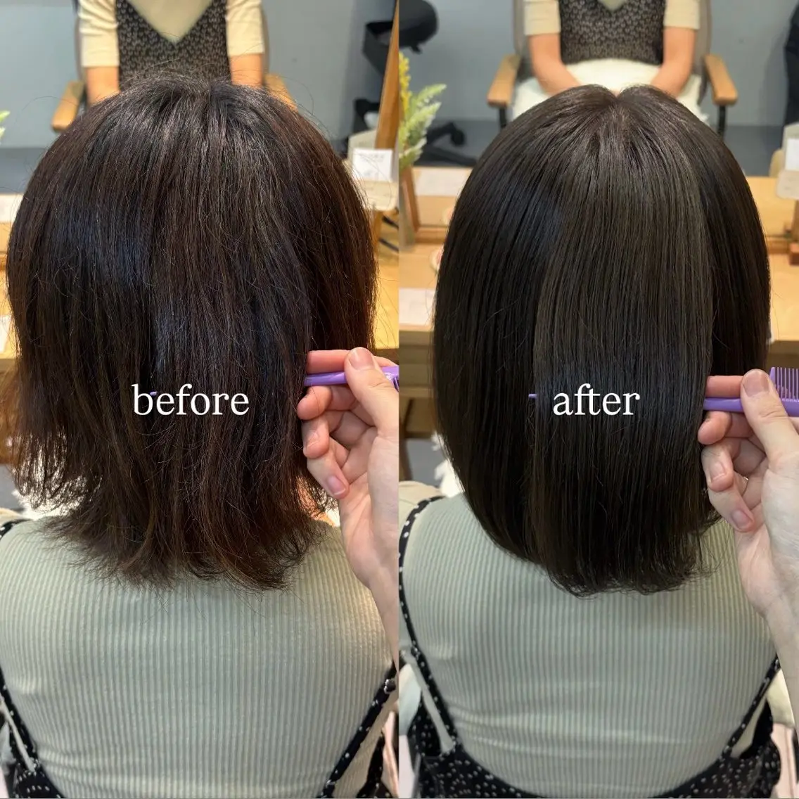 ショート カラー ブラウンカラー オリーブブラウン ヘアカラー 🌈透明感カラー🌈 / 西野 杏🫧のヘアスタイル