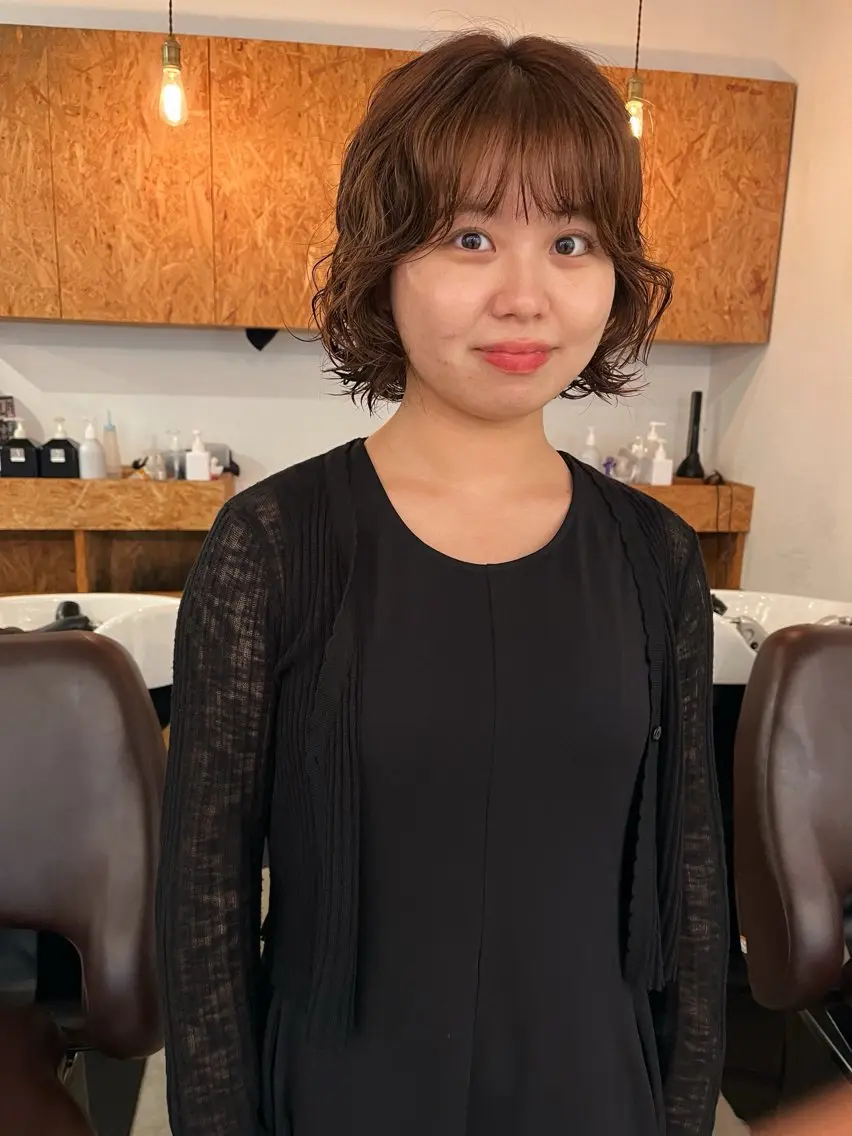 カラー パーマ 暖色/パーマ 🌼クニトウメイのヘアスタイル