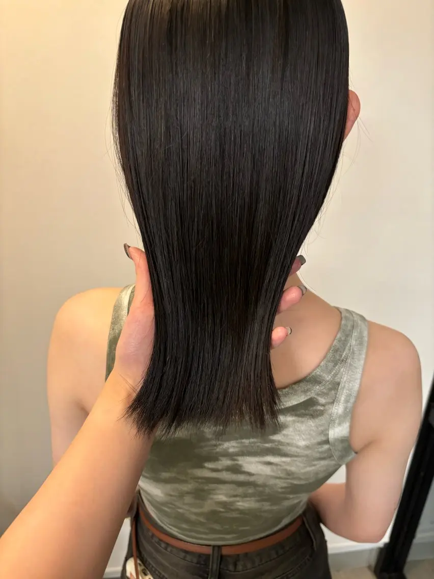 ミディアム カラー 髪質改善 トリートメント 蛭町 遥香のヘアスタイル