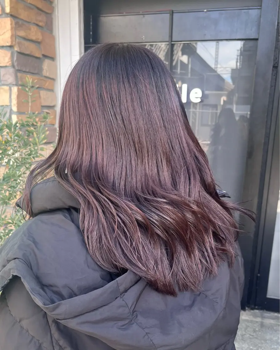 セミロング カラー ブリーチ ラベンダーカラー ブリーチなしカラー ピンクカラー ピンクラベンダー カット ヘアカラー トリートメント 透明感カラー/パーマ 🌀アオノのヘアスタイル