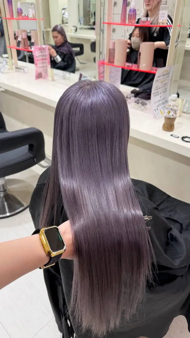 ロング ヘアカラー トリートメント ️🫧 AINE 🫧ハイトーンカラーのヘアスタイル