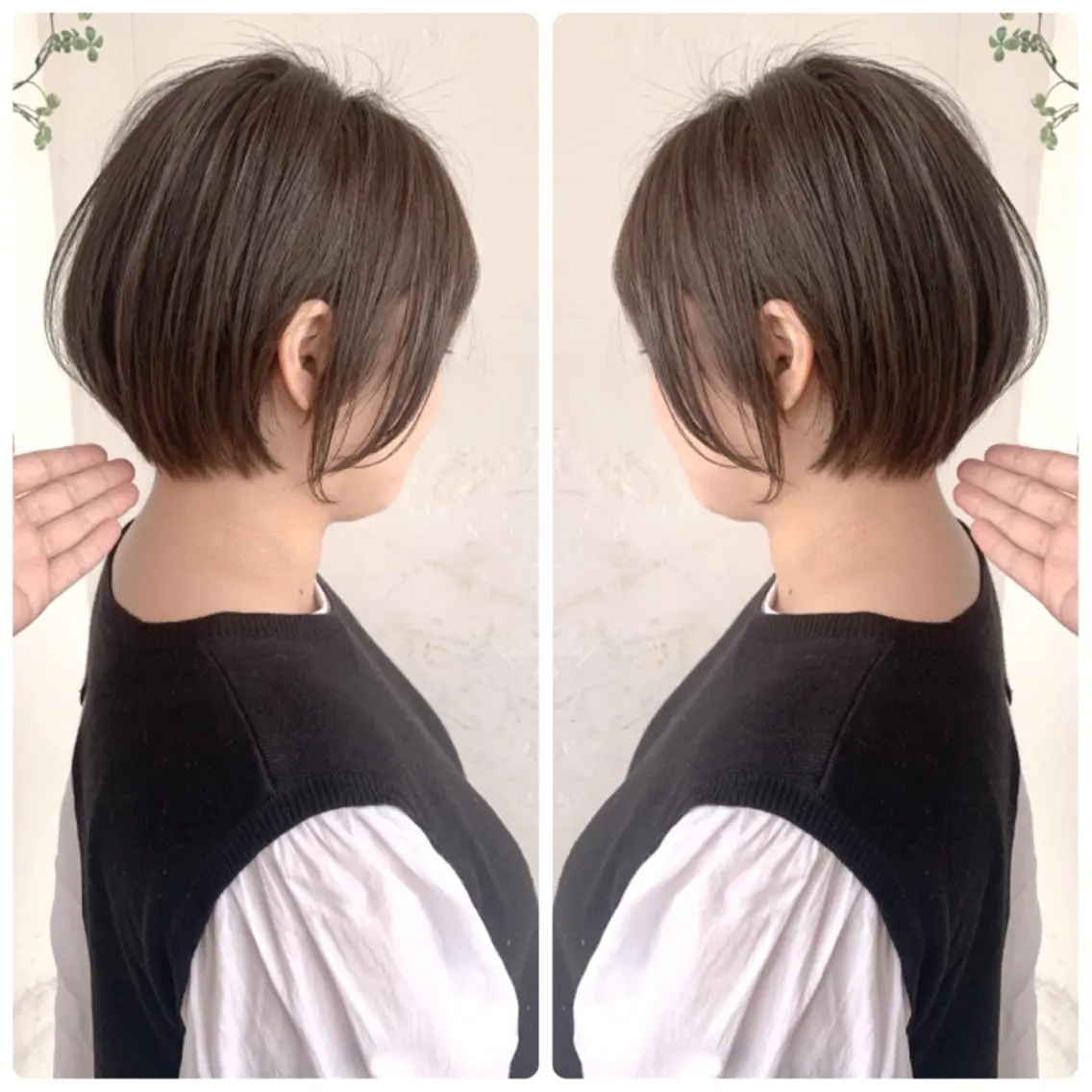 ショート カラー ショートボブ ハンサムショート 丸みショート デザインカラー ハイライトカラー カット ヘアカラー トリートメント 京都大人女性ショート 徒歩1分/秋山のヘアスタイル