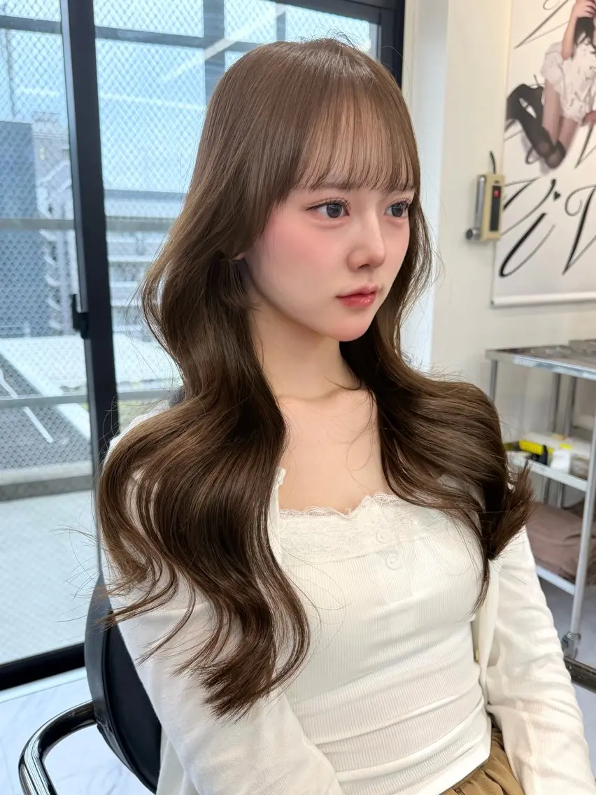 ロング カラー カット ヘアカラー トリートメント ヘアセット Rita/髪質改善/ ブリーチなしWカラーのヘアスタイル