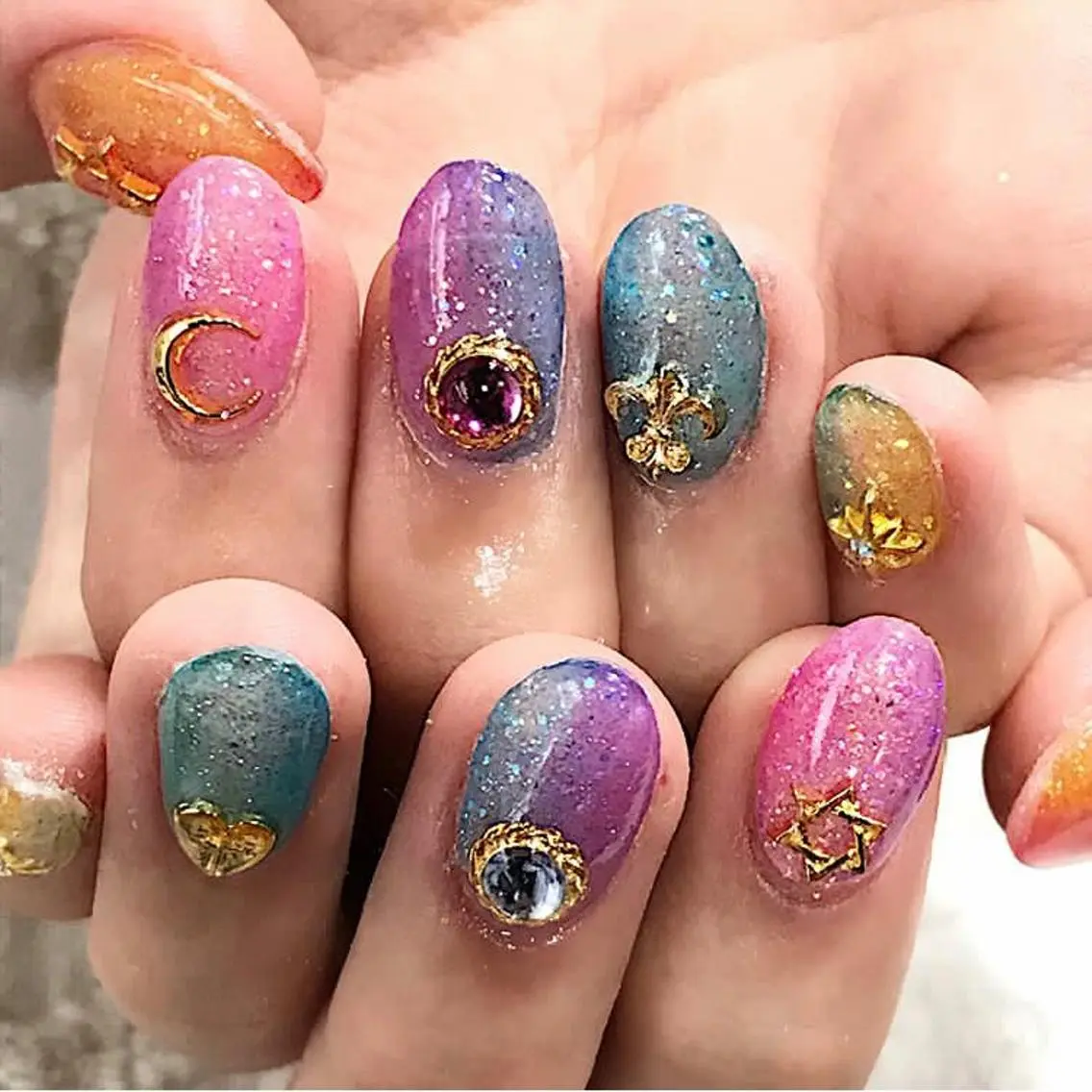 ネイル 渋谷/チップ長さ出し 👑アプレgel-xのネイルデザイン