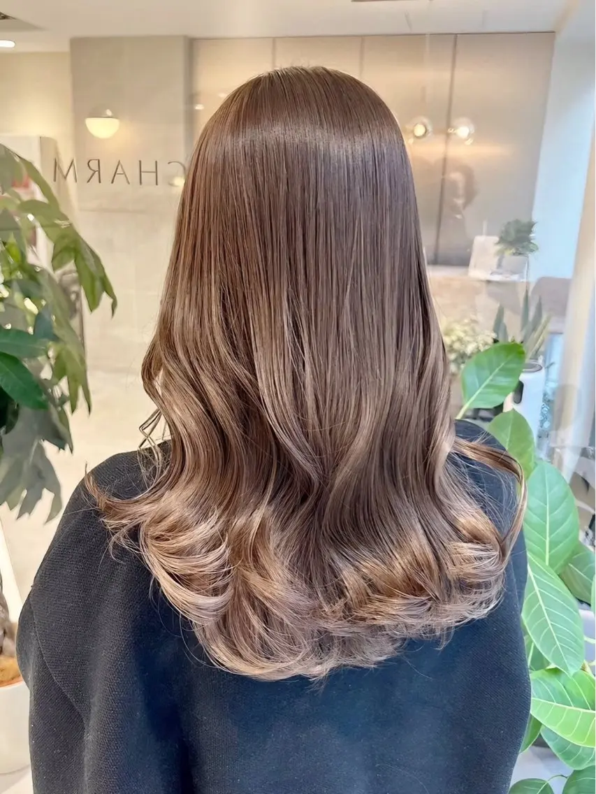 ロング カラー 似合わせカット 小顔カット 縮毛矯正 1日1名様限定 予約可能のヘアスタイル