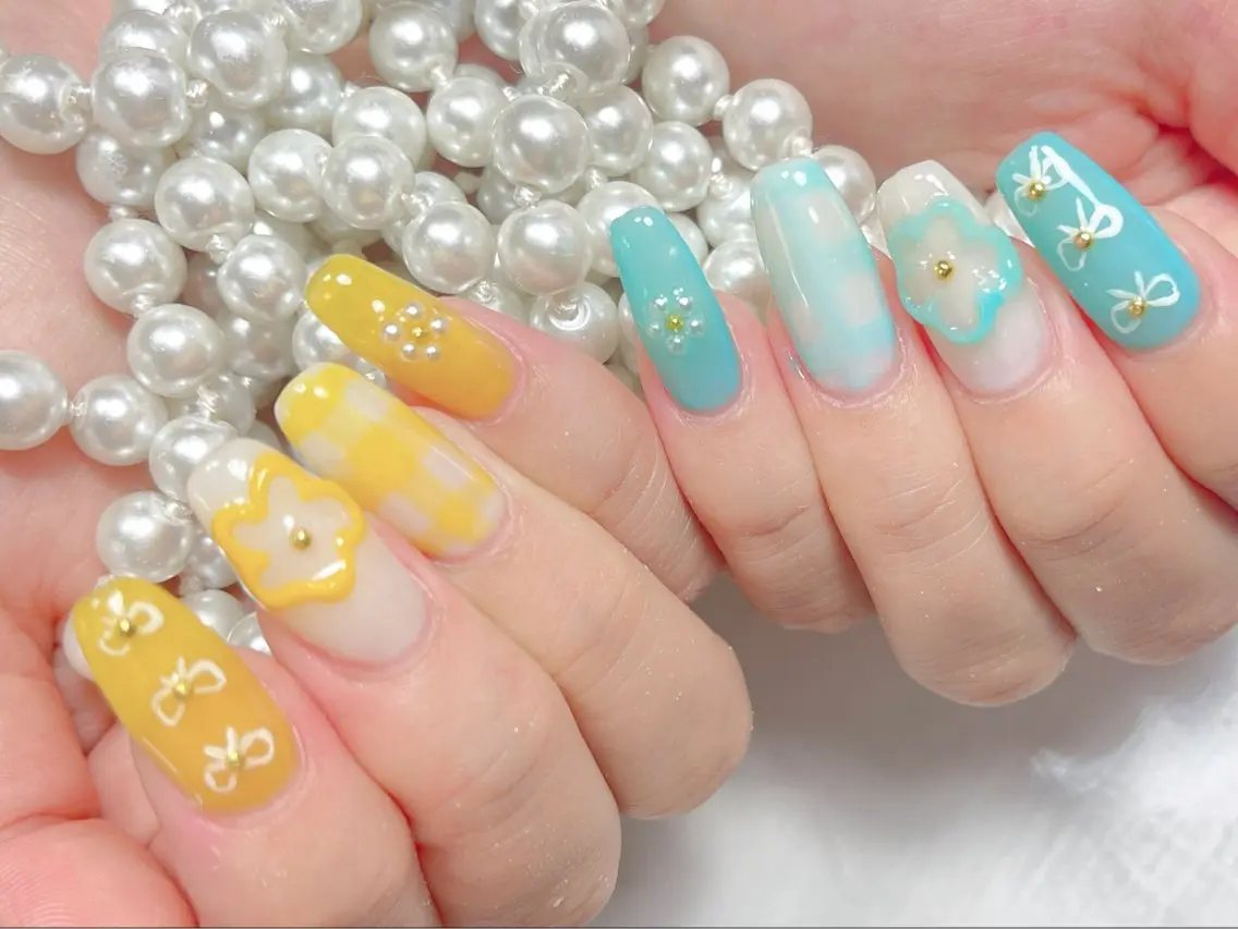 ネイル ハンドネイル 🎀ネイルサロン エクラYUI🎀のネイルデザイン