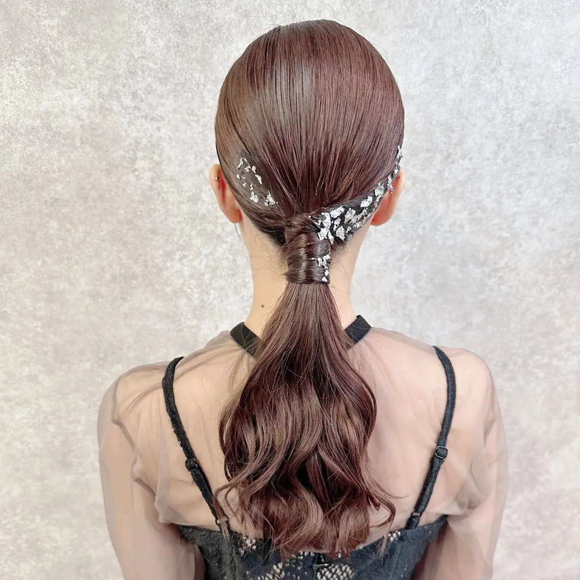 ロング ヘアアレンジ ポニーテール 結婚式・ブライダル 似合わせカット 新越谷HATTORI 似合わせカットカラーのヘアスタイル