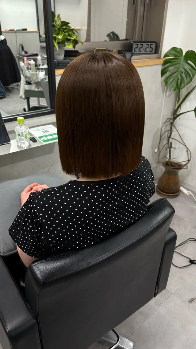 ショート 切りっぱなしボブ ボブ 縮毛矯正 縮毛矯正 ami /yuutenjiのヘアスタイル