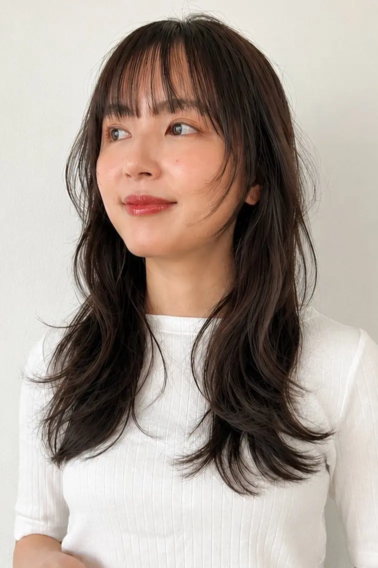 セミロング カラー ブラウンカラー レイヤーカット カット ヘアカラー トリートメント REN/レイヤー✂️ ブリーチなしカラー✨のヘアスタイル