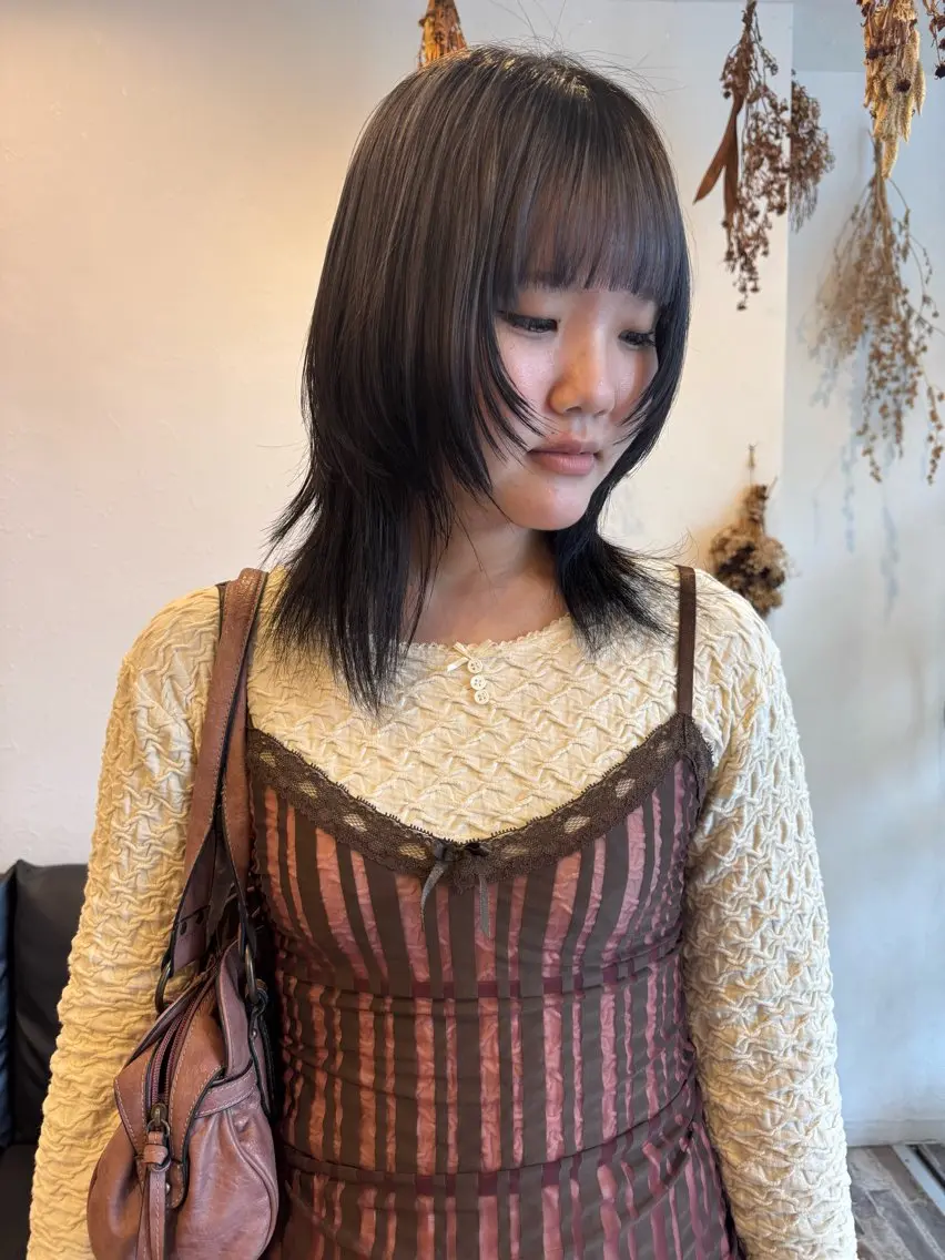 ミディアム カラー デザインカラー レイヤーカット カット ヘアカラー トリートメント m ā l o.🌷 サカモトマイコのヘアスタイル