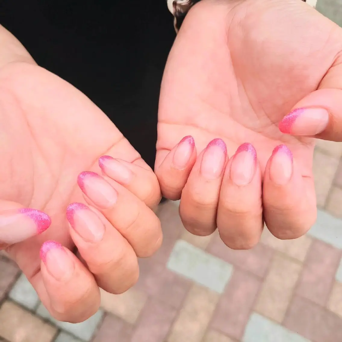ネイル クリアネイル フラッシュネイル フレンチネイル ジェルネイル ピンク Nailroom3  古屋のネイルデザイン