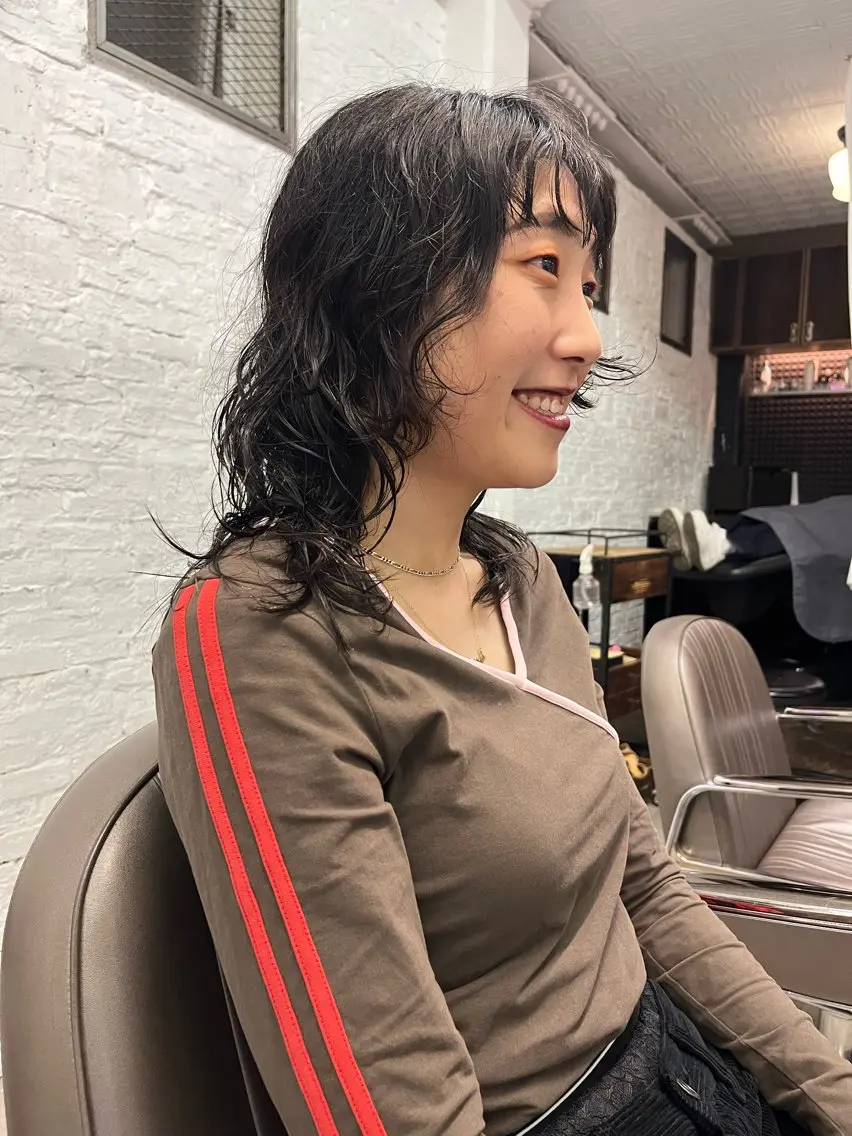 セミロング パーマ カット eri kinjoのヘアスタイル