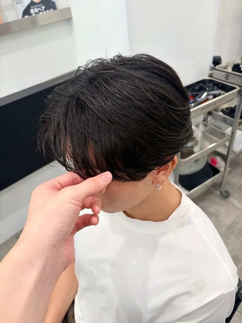 メンズ センターパート メンズパーマ カット 静岡 / 毛流れ特化 /メンズヘア/真大のヘアスタイル