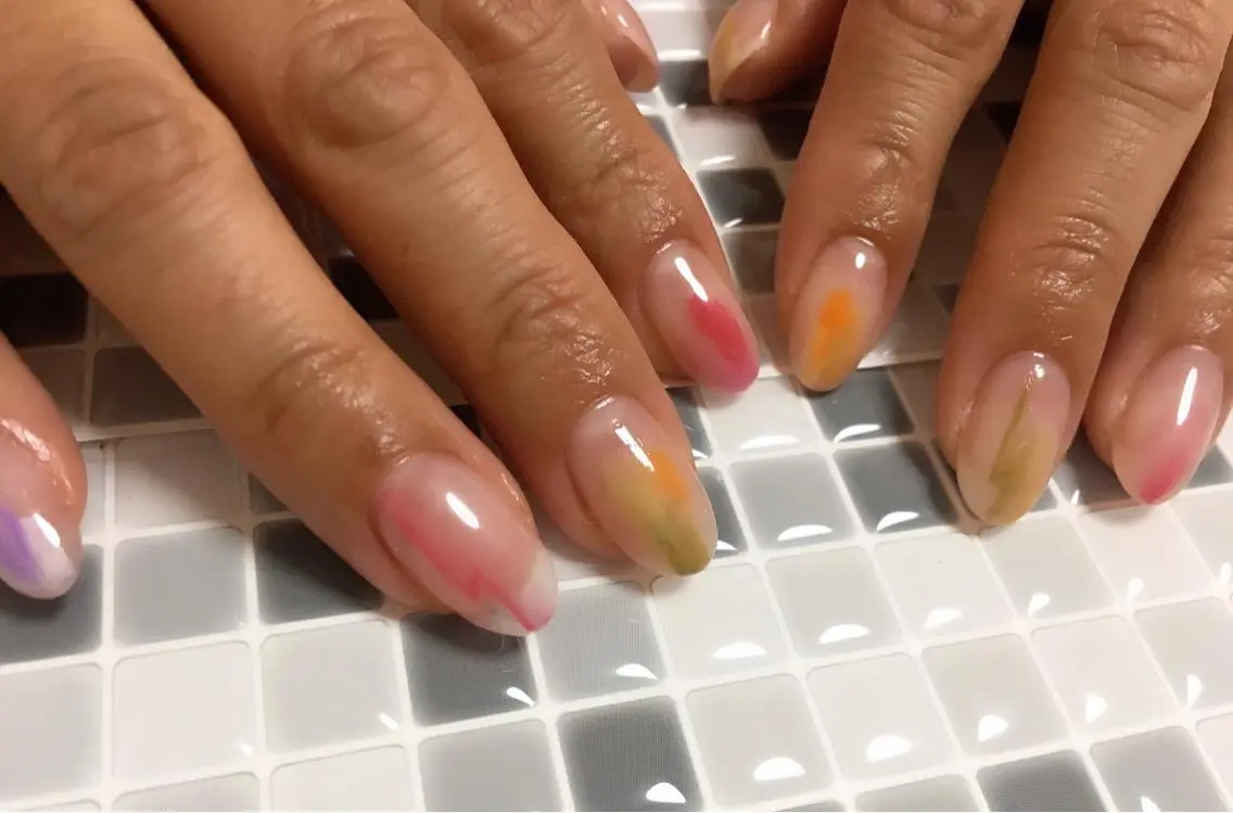 ネイル クリアネイル シンプルネイル 春ネイル 12 designのネイルデザイン