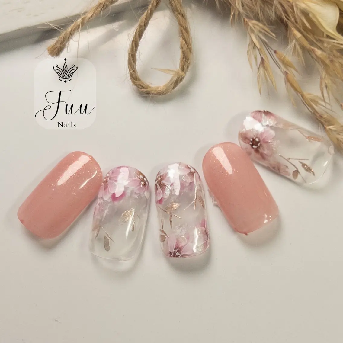 ネイル アートネイル 桜ネイル フラワーネイル マグネットネイル ミラーネイル 犬のいるネイルサロン Fuu nailsのネイルデザイン