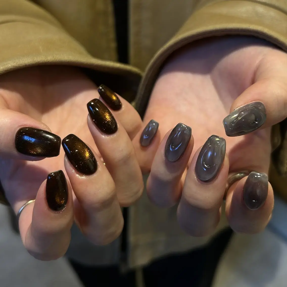 ネイル オーロラネイル ジェルネイル 氷ネイル・うるうるネイル 韓国ネイル ミラーネイル ハンドネイル nails TOKYOのネイルデザイン