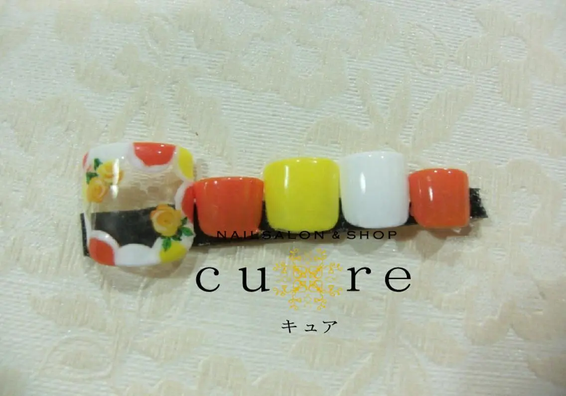 ネイル フットネイル ジェルネイル フットネイル ネイルサロン Cureのネイルデザイン