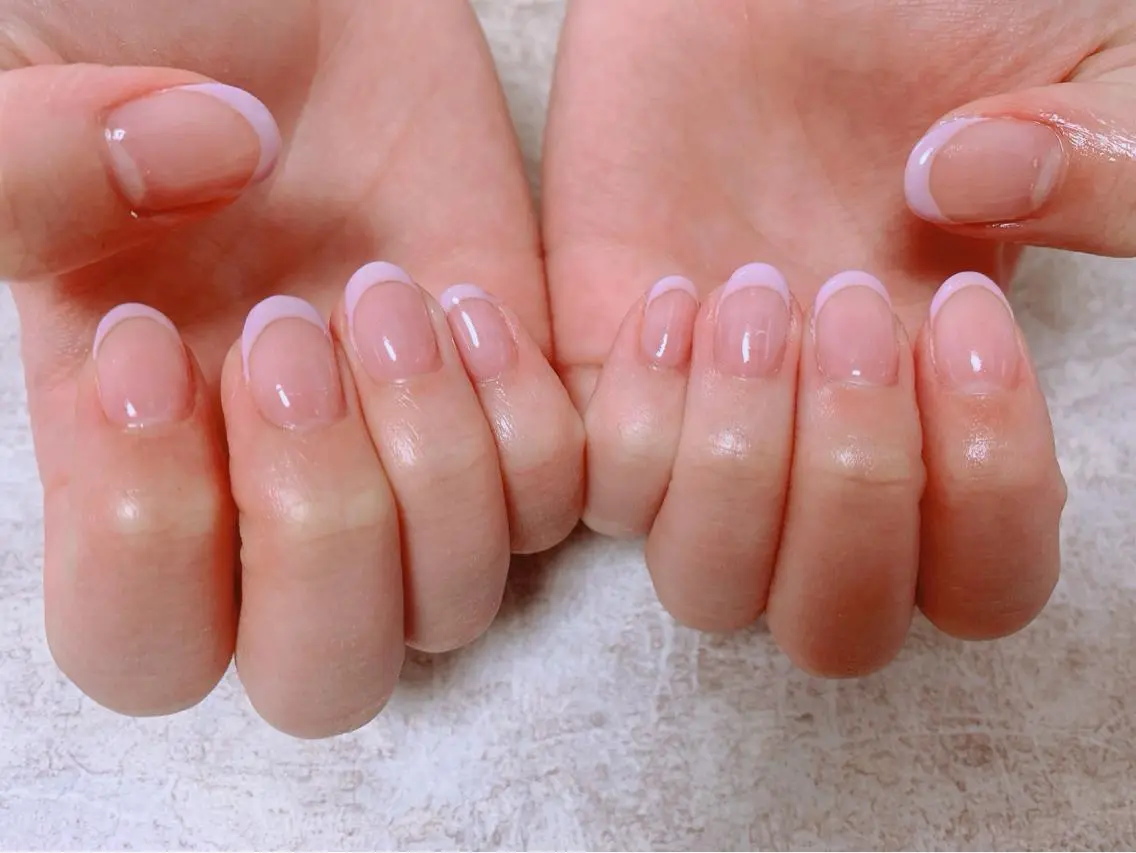 ネイル フレンチネイル パープル mogunail &blowのネイルデザイン