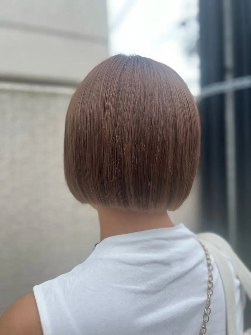 ショート 切りっぱなしボブ ボブ カット ボブ/透明感カラー /さちかのヘアスタイル