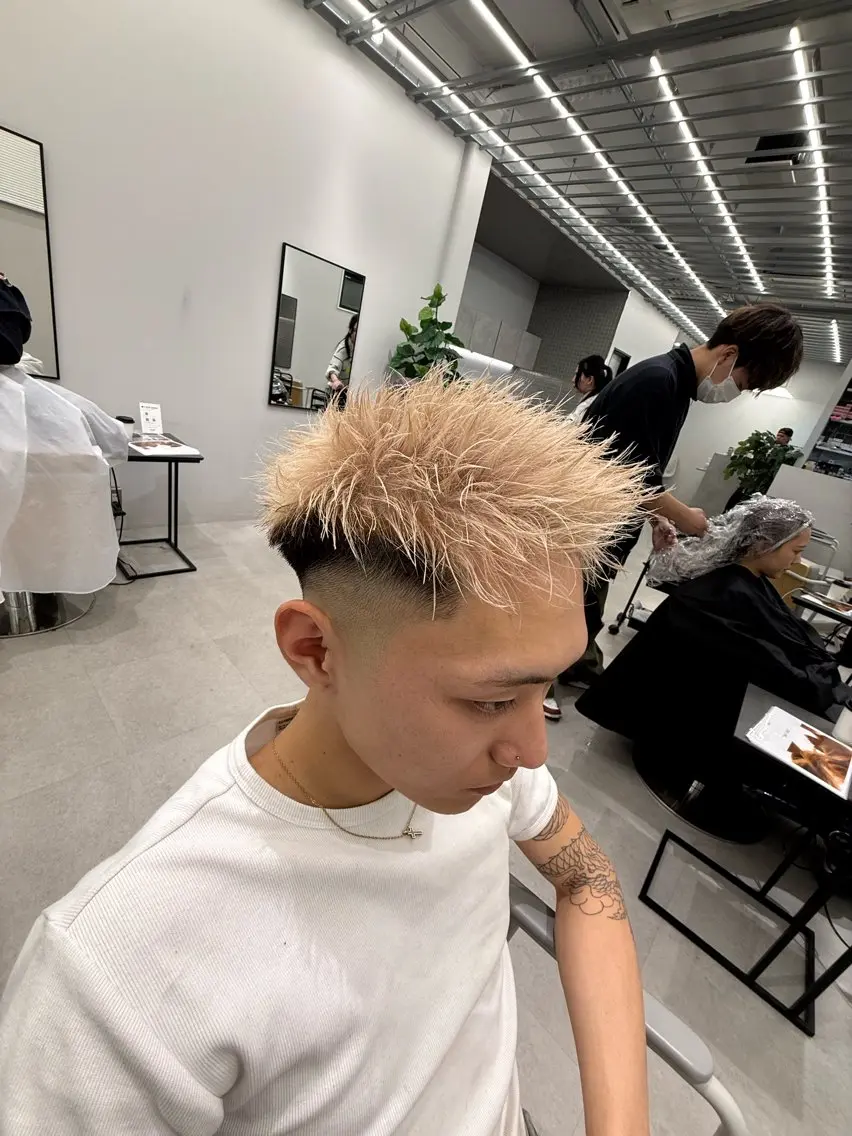 ショート メンズ フェードカット カット ヘアカラー Joule大分 メンズ特化植木永遠のヘアスタイル