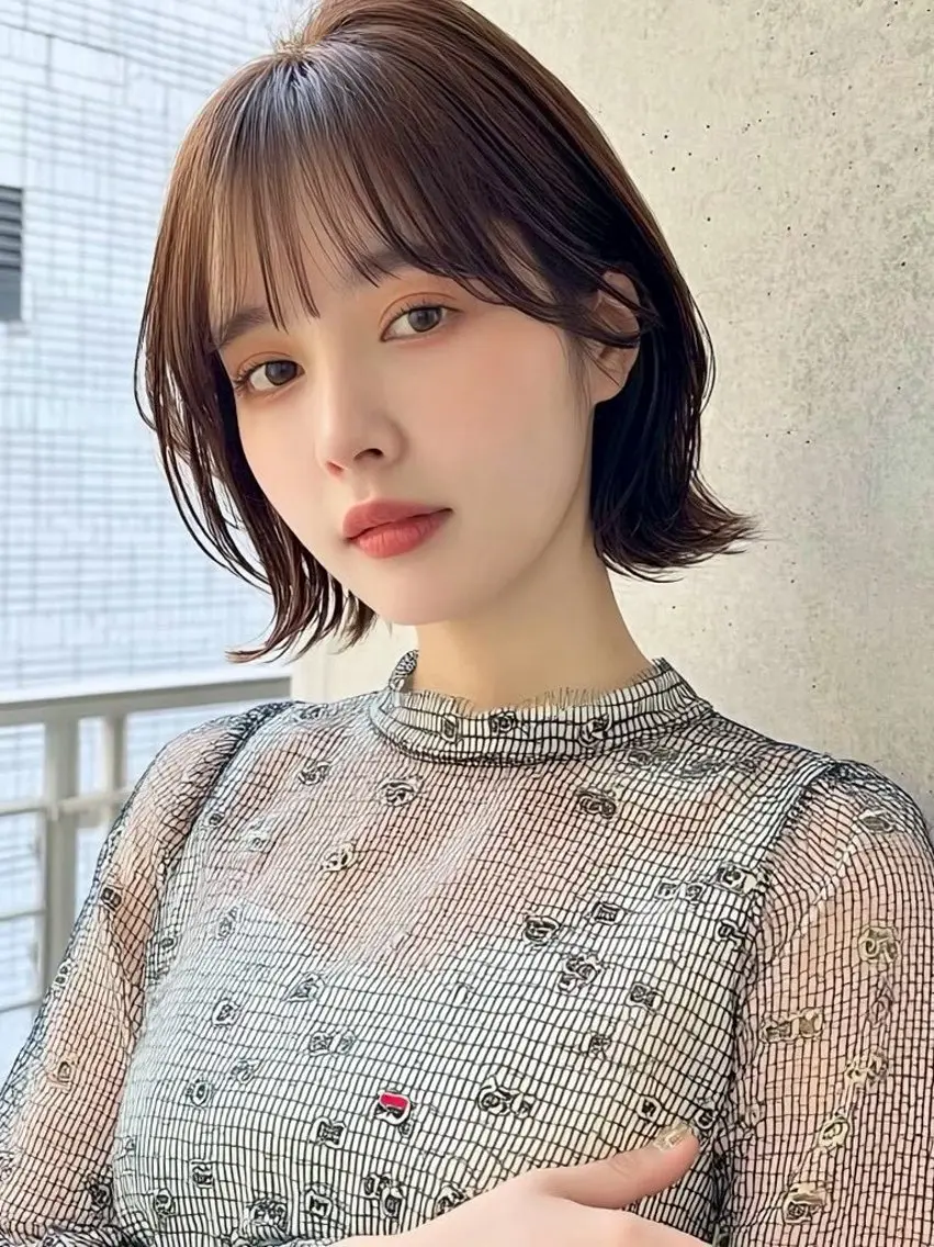ショート カラー ブラウンカラー ボブ カット ヘアカラー 🫧いお/透明感艶 カラー/縮毛矯正🫧のヘアスタイル